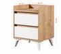 Tuvalle Mesilla de Noche 041 Roble Zafiro y Blanco Dormitorio 45x59x40cm Fabricada en Tablero de Partículas Recubierto de Melamina